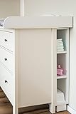 KraftKids Stauraumregal für Wickeltisch passend für HEMNES & IDANÄS Kommode – nur Regal, Mit Extrasockel und verstellbaren Füßen, weiß (ohne Kommode und Wickelaufsatz)