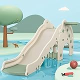 Kinder Rutsche aus Kunststoff Elefantrutsche iMax. Laden75KG nkl. Ball und Korb Freistehende Rutsche Gartenrutsche extra Rutschbahn Kleinkinderrutsche für Indoor und Outdoor