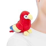 Zappi Co Shoulder Mates Papagei Plüsch Magnet Stofftier, Niedliches Kuscheltier Geschenk für Vogel-Fans & Teenager, Kostüm Zubehör Schulterfreund