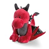 NICI 46712 Kuscheltier Drache Eldor 20cm stehend – Plüschtier für Mädchen, Jungen & Babys – Flauschiges Stofftier zum Spielen, Sammeln & Kuscheln – Gemütliches Schmusetier, ROT/SCHWARZ, 20 cm