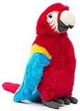 Uni-Toys - Papagei (rot) - 28 cm (Höhe) - Plüsch-Vogel - Plüschtier, Kuscheltier