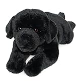 tachi Liegender Plüschtier Hund, Kuscheltier Labrador schwarz Stofftier groß 40 cm