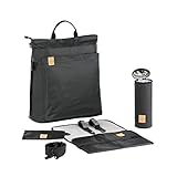 LÄSSIG Baby Wickelrucksack Wickeltasche inkl. Zubehör nachhaltig produziert/Green Label Tyve Backpack, schwarz