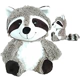 QYEHF Plüsch Waschbär,Schmusetier Waschbär, Waschbär Kuscheltier,Fotografie-Requisiten,Waschbär Spielzeuge für Jungen Mädchen Geburtstag Wald Party,Geschenk für Freunde und Kinder,28 cm