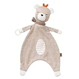 Fehn Schmusetuch Baby fehnNATUR Teddybär mit Bio Baumwolle - Schnuffeltuch für Neugeborene - Kuscheltier Schnullertuch - Kuscheltuch mit Schnullerring für Babys und Kleinkinder ab 0+ Monaten