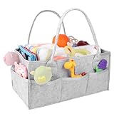 Philorn Wickeltisch Organizer, 38cm Länge Baby Windel Caddy, Baby Organizer Korb mit Herausnehmbaren Fächern, Multifunktionale Wickelorganizer, Tragbarer Wahrungskorb für Windeln, Babyparty-Geschenk