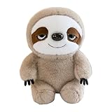 JcvPot Faultier Kuscheltier, Weiches Plüschtier Für Kinder Und Erwachsene, 25 cm Hellbraun, Beruhigendes Stressabbau-Tool, Geburtstage Und Feiertage