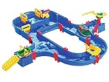 AquaPlay - Superset - Wasserbahn mit vielen Spielfunktionen bestehend aus 41 Teilen, Spieleset inklusive 1 Hippo Wilma, Amphibienauto und Transportboot mit 2 Containern für Kinder ab 3 Jahren