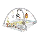 Fisher-Price GKD45 - 5-Sinnes-Spieldecke, sechs abnehmbare Beschäftigungsspielzeuge, ab der Geburt