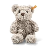 Steiff Soft Cuddly Friends Honey Teddybär hellgrau 18 cm, Teddy aus flauschigem Plüsch, Grau