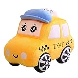 champracer Auto Plüsch Traktor Gefüllte Kissen,Plüschtier mit Cartoonauto, Simulation,Kuscheltier Kraftfahrzeuge Puppe,Weiches Schmusetier für Mädchen, Jungen, Babys (40cm,Taxi)
