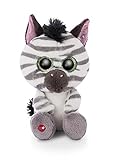 NICI 46947 Original – Glubschis Mankalita 15 cm – Kuscheltier Zebra Augen – Flauschiges Plüschtier mit Glitzeraugen – Schmusetier für Kuscheltierliebhaber, weiß/grau