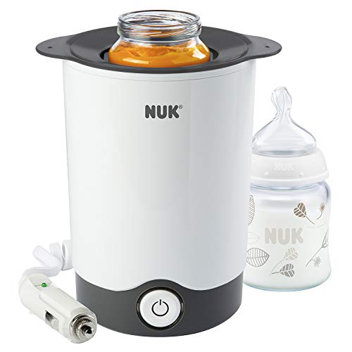 NUK Thermo Express Plus Flaschenwärmer, schnelles und schonendes Erwärmen in nur 90 Sekunden, für zuhause und unterwegs, inkl. Autoadapter-Kabel