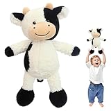 Hojalis Kuscheltier Kuh, 22CM Niedliches Plüschkuh-Spielzeug, Kuh-Plüschtier Plüschkissen, Sitzend Kuh, Schwarz Weiß Plüschtier, Weiches Stofftier Geschenke für Baby Kinder und Erwachsene (30CM)