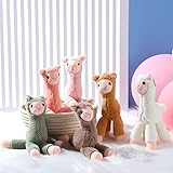 6 Stück Mini Alpaka Kuscheltiere 20 cm Plüsch Alpaka Puppen Süß Klein Lama Plüschtier Plüsch Mini Dekoration für Jungen Mädchen Geburtstag Hochzeit Party Tüten Füllung DIY Schlüsselanhänger