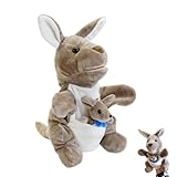 Handpuppen für Kinder Tier Handpuppe 30cm Weiche PP Baumwolle Känguru Handpuppe Kasperletheater Handpuppen Puppe PlüSch Spielzeug Puppe für Storytelling Lehre Geburtstagsgeschenke für Kinder
