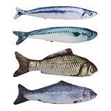 SLEEKEE 4 Stück Simulierte Spielzeuge In Fischform, Kreatives Spielzeug, Heimtierbedarf, Kauspielzeug Für Katzen, Katzenspielzeug Für Den Innenbereich