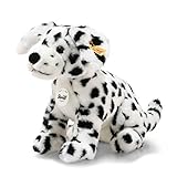 Steiff 076916 - Original Plüschtier Hund Lupi Dalmatiner, Kuscheltier ca. 26 cm, Markenplüsch Knopf im Ohr“, Schmusefreund für Babys von Geburt an, weiß/schwarz