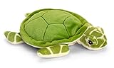 tachi Kuscheltier Schildkröte grün, Plüsch Meerestier liegend 25 cm, Stofftier aus 100% recycelten Material