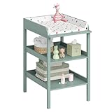 Bellabino Wickeltisch Bani, Baby Wickelregal mintgrün, Wickelkommode mit großer Wickelfläche und viel Stauraum, Maße: H 94 cm, T 57cm, B 72cm