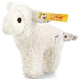 Steiff Kuscheltier Mini Knister-Lamm mit Rassel, Süßes Stofftier, Jungen, Mädchen & Babys ab 0 Monaten, Spielzeug 11 cm, Klein, Weiß, 240676