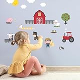 Klebekerlchen® | Wandtattoo für das Kinderzimmer, Wandsticker mit Tieren, selbstklebend - Bauernhof (Set mit 26 Motiven)