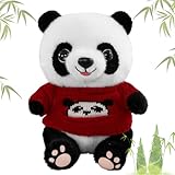 MeYuxg Kuscheltier Panda, 25CM Pandabär Kuscheltier, PP-Baumwolle Kuscheltier Pandabär, Panda Kuscheltier für Jungen, Mädchen und Erwachsene, Geburtstag, Weihnachten,Partygeschenke(RotPullover Panda)