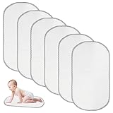 Wiederverwendbar Wickelunterlage für Babywindeln: WEGREAT 6 Stück Wickelunterlage Waschbar, Wasserdicht, 30x60cm Wickelunterlage aus Bambus-Viskose, Sanft & Schützend - Komfort für Babys, Weiß