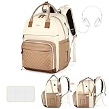 Tonyeee Wickeltasche Rucksack Baby Wickelrucksack mit Wickelauflage 25-37L Erweiterbares Große Wickeltasche Kinderwagengurten, Reise Rucksack Windeltasche Multifunktional Mommy Bag,Braun Aprikose-Neu