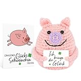 WenmthG Positive Geschenke Glücksschweinchen, Positive Kartoffel - Ersatz, Positive Glücksschwein, Gestrickte Tiny Schwein Puppe 1 St