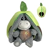 XPJBKC Atmendes Kuscheltier Esel, Esel Kuscheltier mit Atmung, Musik und Warmes Licht, Weiches Beruhigendes Avocadoform Kuscheltiere Atmet, Schlummer Kuscheltiere für Kinder Erwachsene