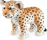 BRUBAKER Leopard Kuscheltier - 30 cm Stofftier - Baby Plüschtier Raubkatze Stehend - Kinder Plüsch Spielzeug - Braun