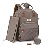 RUVALINO Wickeltaschen-Rucksack, multifunktionaler Reiserucksack, Umstands-Baby-Wickeltaschen, Wickeltaschen, wasserdicht und stilvoll, Khaki