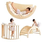 Teedum Montessori Kletterbogen mit Kissen, Motorikspielzeug für Kinder 1-6 Jahre, Kletterdreieck mit Schreibtisch-Funktion