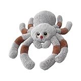 Herfair Spinne Stofftier Kuscheltier Plüschtier Niedliches Grau Spinne Wurfkissen Kuscheltiere Geschenk für Erwachsene Und Kinder Halloween (30cm)