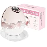 Wagxoey Milchpumpe Elektrisch, Elektrische Milchpumpe Handsfree 4 Modi 12 Stufen mit 17/19/21 mm komfortabler Flansch, Schmerzfrei Leise Rosa (1 Stück)