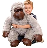 Xiyocadt Gorilla Kuscheltier XXL – Weiches Plüschtier AFFE in 35/50/65/100 cm, Großer Gorilla Stofftier, Kuscheltier für Kinder, Geschenkidee, Hochwertiges Plüschspielzeug (35CM,Grau)