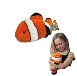 EcoBuddiez - Clownfisch von Deluxebase. Mittelgroß 30cm weiches Plüschtier aus recycelten Plastikflaschen. Umweltfreundliches kuscheliges Geschenk für Kinder und süß Stofftier für Kleinkinder.