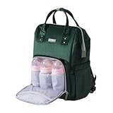 Sunveno Große Kapazität Babytasche Baby Wickeltaschen Wickelrucksack laessig wickelrucksack Multifunktions Wasserdicht Wickelrucksack Mama Rucksack (Cord Gewebe Grün)