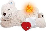 ALL FOR PAWS Kuscheltier für Hunde, Welpenspielzeug Hunde Herzschlag Plüschtier Welpe Verhaltenshilfe Plüschtier Haustier Plüschtier… (Warm Bear(One Heartbeat +One Warmbag))