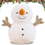 CARxlythic Weihnachten Kuscheltier Schneemann,25cm Weihnachten Schneemann Weiches Fell Plüsch, Plüschtier Christmas Plüschpuppe Dekoration Stofftier Plüsch Figuren Spielzeug für Kinder Mädchen Jungen