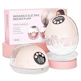 SeyYega Milchpumpe Elektrisch Tragbare, Elektrische Milchpumpe Handsfree 4 Modi 12 Stufen mit 17/19/21 mm komfortabler Flansch, Privat, mit Ersatzzubehör im Lieferumfang Rosa (2 Packs)
