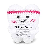 Zahnfee Geschenk Süßes Gemachtes Strick Positiver Zahn Spielzeug Positiver Glücksbringer für Prüfungen und Zähne, Lustiges Büro Deko Kuscheltier, Geschenke für Frauen und Kinder