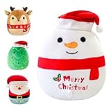 POPOYU Schneemann Kuscheltier,Kawaii Plüsch Gefüllte Plüschpuppe,Weihnachten Plüschtier Nikolaus Stofftier Schneemann für Kinder Sofa Dekoration Weihnachten Spielzeug Weihnachten Neujahr Geschenk