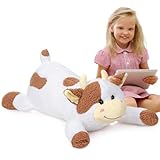 BEJOY Kuh-Plüschtier, Plüschkissen Fluffy Stuffies Kuh Kuscheltier, Plüsch Kuh Niedliches Kuh Spielzeug für Kinder, 90 cm Braun