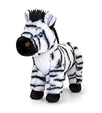 Keel Toys Keeleco SE1037 Plüschtier, 100% recycelt, umweltfreundliches Spielzeug für Kinder, Zebra-Plüschtier, 20 cm, Schwarz/Weiß
