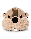NICI Kissen Biber Harry Woodsnacker 32x27cm - braun - Flauschiges Kuscheltierkissen für Kinder und Erwachsene, Plüschkissen ideal für Zuhause, Kindergarten oder unterwegs | 62284