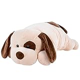 Teddys Rothenburg by Uni-Toys Kissen Hund 60 cm Creme braun Kuschelkissen Plüschtier Stofftier Kuscheltier Baby Kinder Spielzeug Plüsch