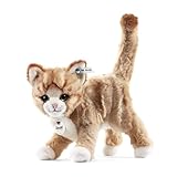 Steiff Kuscheltier Mizzy Katze, Süßes Stofftier mit Kunststoffaugen, Kinder, Jungen & Mädchen, Plüschtier 25 cm, Beige, 099342