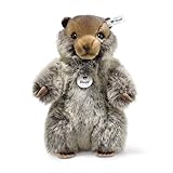 Steiff Kuscheltier Burri Murmeltier, Süßes Stofftier mit Kunststoffaugen, Kinder, Jungen & Mädchen, Plüschtier 26 cm, Hellbraun, 084133